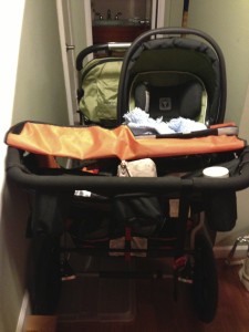 Strollers are the lovely view you see when you enter our house :(... we have no other place for them!