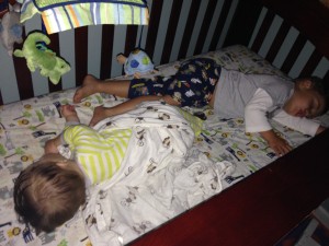 One night I found Parker asleep in Austin's bed