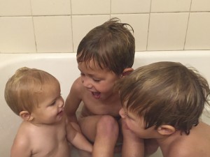 Playing in the bath together